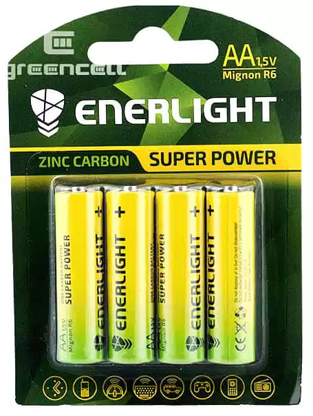 Батарейка AA R6 Enerlight, 1,5 V, сольова, упаковка 4 шт., аналоги: LR6, R6, 316, А316, Mignon, Stilo, пальчикова - зображення 5