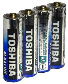 Фото товару Батарейка AA LR6, Toshiba, 1,5 V, лужна, уп. 4/1, аналоги: R6, UM3, 15, 15A, MN1500