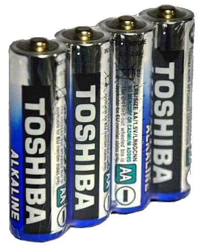 Батарейка AA LR6, Toshiba, 1,5 V, лужна, уп. 4/1, аналоги: R6, UM3, 15, 15A, MN1500 - зображення 6