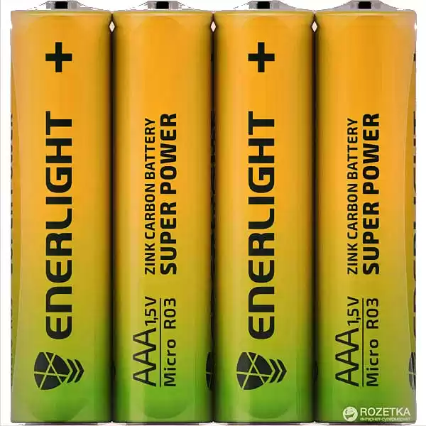 Батарейка AAA R03, Enerlight, 1,5 V, сольова, уп. 4/1, аналоги: LR03, UM4, 24A, MN2400, AM4 - зображення 5