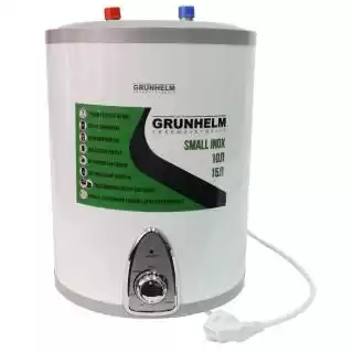 Фото товара Водонагреватель Grunhelm GBH I-10U, подключение сверху, нержавеющий бак, 10 л, 1500 Вт, 6 бар, 75 С, 4,5 кг, 360*270*280 мм