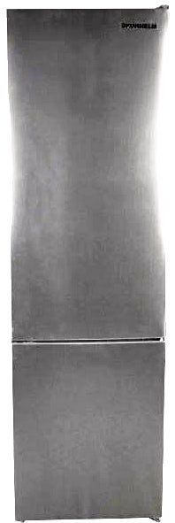 Холодильник Grunhelm GNC-200MX, сірий, No Frost, клас A++, 201 см, 2 камери, 245 л (холодильна), 98 л (морозильна камера внизу), сухе заморожування - зображення 1