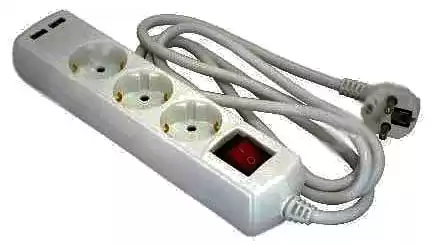 Мережевий подовжувач Grunhelm GS3W2MUSB 220 вольтів на 3 розетки +USB, довжина кабелю 2 м - зображення 5