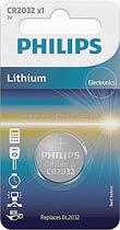 Фото товару Батарейка CR2032 Philips, 3 V, літієва, бл. 5/1, аналоги: CR2032, DL2032, 5004LC, BR2032, ECR2032, KCR2032, L2032