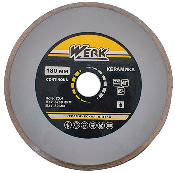 Алмазный диск Werk Ceramics 1A1R WE110122 (180x5x25.4 мм) - изображение 1