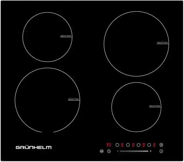 Варильна поверхня індукційна Grunhelm GPI 823 B (4 конфорки, габарити 59*52 см, склокераміка, автовідключення, таймер, режим паузи, захист від дітей) - зображення 5