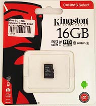 Фото товару Карта пам'яті 16Gb class 10, Kingston, microSD