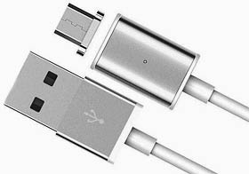 Фото товару Кабель micro USB на USB сірий, магнітний