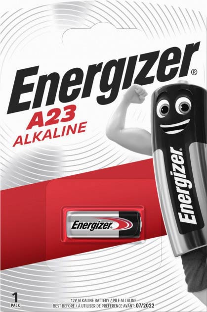Батарейка A23 Energizer, 12 V, алкалінова, плівка, бл. 1/1, аналоги: 23AE, GP23A, V23GA, LRV08, 8LR932, 8LR23, MN21 - зображення 6