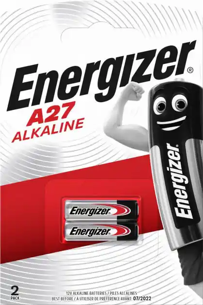 Батарейка A27 Energizer, 12 V, алкалінова, плівка, бл. 1/1, аналоги: 27A, MN27, L828, V27A, GP27A, LR732 - зображення 5