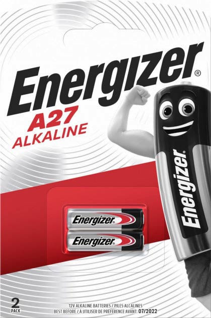 Батарейка A27 Energizer, 12 V, алкалінова, плівка, бл. 1/1, аналоги: 27A, MN27, L828, V27A, GP27A, LR732 - зображення 6