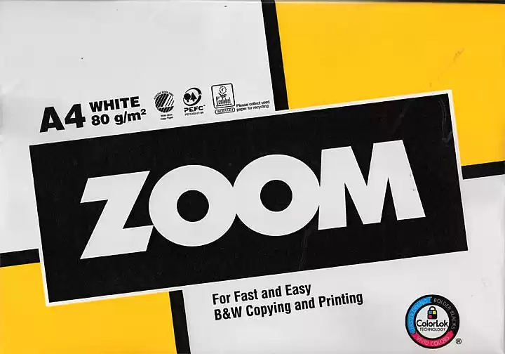 Папір А4 білий ZOOM 500 арк., 80 г/м, клас С+. Якісний ксероксний папір для принтерів та офісу, виробництво - Словакія - зображення 5