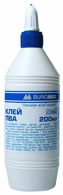 Клей ПВА, 200мл, с колпачком дозатором - изображение 1
