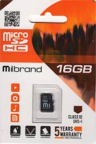 Фото товару Карта пам'яті 16Gb microSDHC UHS-I Mibrand