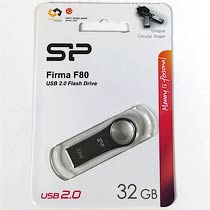 Фото товару Флешка 32 Гб USB 2.0, Silicon Power Firma F80 метал