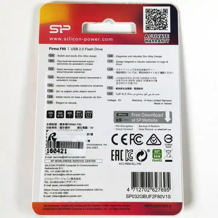 Флешка 32 Гб USB 2.0, Silicon Power Firma F80 метал - зображення 5