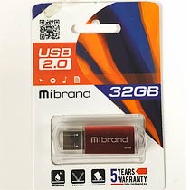 Фото товару Флешка 32 Гб Mibrand Cougar SB 2.0 червона