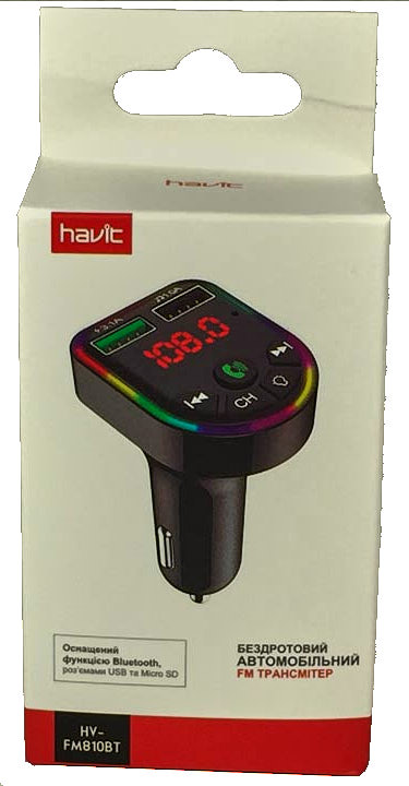 FM модулятор Havit HV-FM810BT автомобільний з цифровим дисплеєм - зображення 9