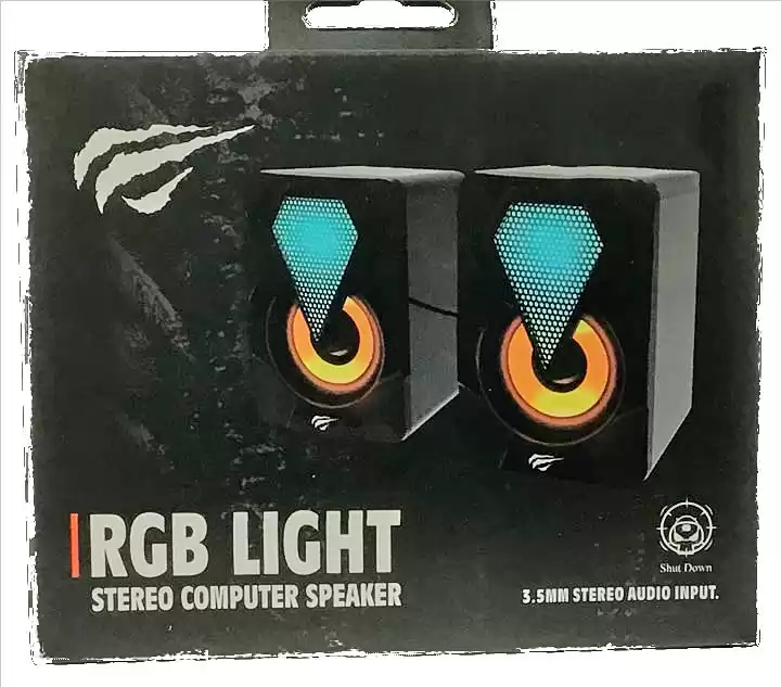 Колонки USB Havit HV-SK210 mini, чорні з Led підсвіткою, потужність 2*3 Вт, розмір 65*65*95 мм - зображення 5