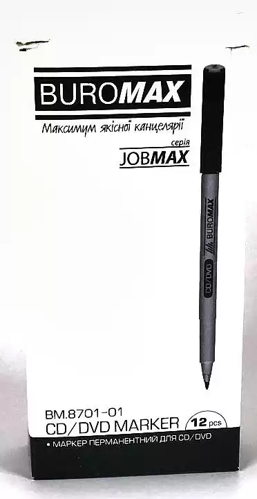 Маркер перманентний Buromax ВМ.8701-01 чорний, 0.6 мм,  для CD та DVD дисків - зображення 5