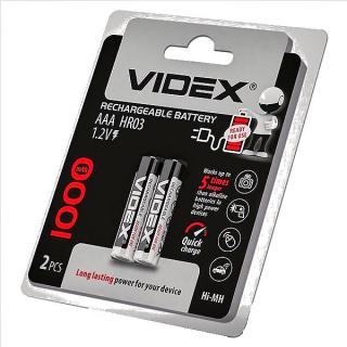 Фото товару Акумулятор AAA Videx HR03 1000mAh double blister/2pcs 20/200