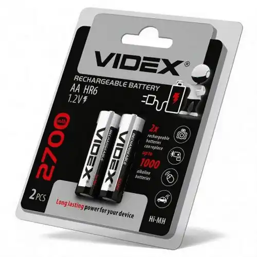 Акумулятор AA Videx HR6 2700mAh double blister 2pcs 20/200 - зображення 5