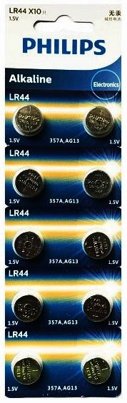 Батарейка G13 Philips, лужна, бл. 10/1, аналоги: LR44, AG13, A76, 357, 303, SR44, SR44W, 11L, L1154, RW82 - зображення 6