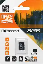 Фото товара Карта памяти 8Gb class 10, Mibrand, microSDHC UHS-1