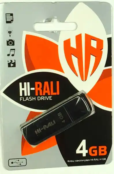 Флешка 4 Гб Hi-Rali USB 2.0 чорна - зображення 5