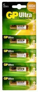 Фото товара Батарейка AAA LR03, GP Ultra Alkaline, 1,5 V, щелочная, бл. 5/1, аналоги: R03, UM4, 24A, MN2400, AM4