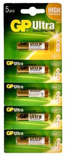 Фото товару Батарейка AAA LR03, GP Ultra Alkaline, 1,5 V, лужна, бл. 5/1, аналоги: R03, UM4, 24A, MN2400, AM4