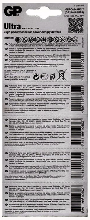 Батарейка AAA LR03, GP Ultra Alkaline, 1,5 V, лужна, бл. 5/1, аналоги: R03, UM4, 24A, MN2400, AM4 - зображення 7