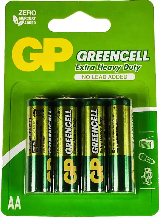 Батарейка AA R6, GP Greencell 15G-2UE4, 1,5 V, сольова, уп. 4/1, аналоги: R6, UM3, 15D, 15S, пальчикова - зображення 5