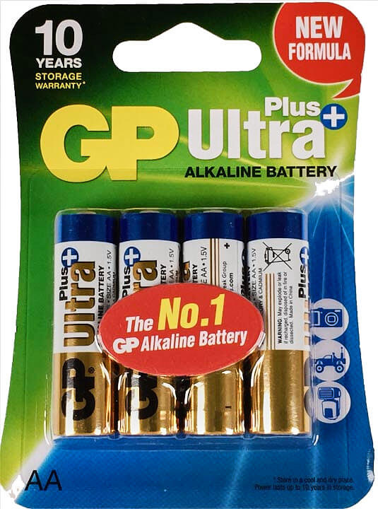 Батарейка AA LR6, GP Ultra+ Alkaline 15AUPHM-2UE4, 1,5 V, лужна, бл. 4/1, аналоги: R6, UM3, 15, 15A, MN1500 - зображення 6