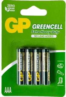Фото товару Батарейка AAA R03, GP Greencell 24G-U4, 1,5 V, сольова, уп. 4/1, аналоги: LR03, UM4, 24A, MN2400, AM4
