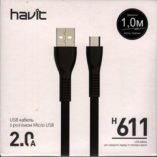 Фото товару Кабелі USB Male на micro USB, Havit HV-H611, 1 м