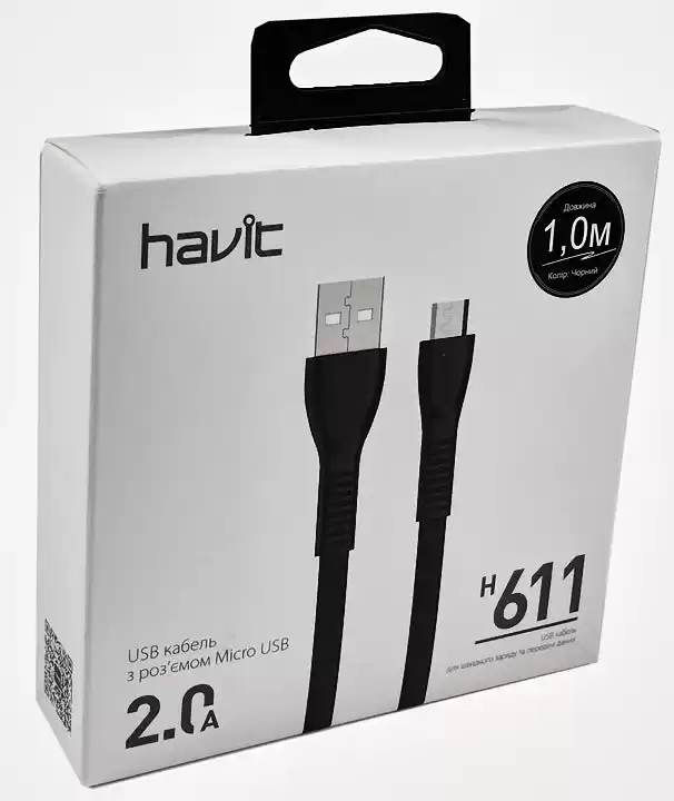 Кабелі USB Male на micro USB, Havit HV-H611, 1 м - зображення 5