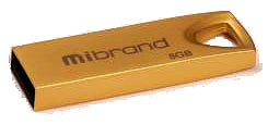 Фото товару Флешка 8 Гб Mibrand Taipan USB 2.0 золотиста