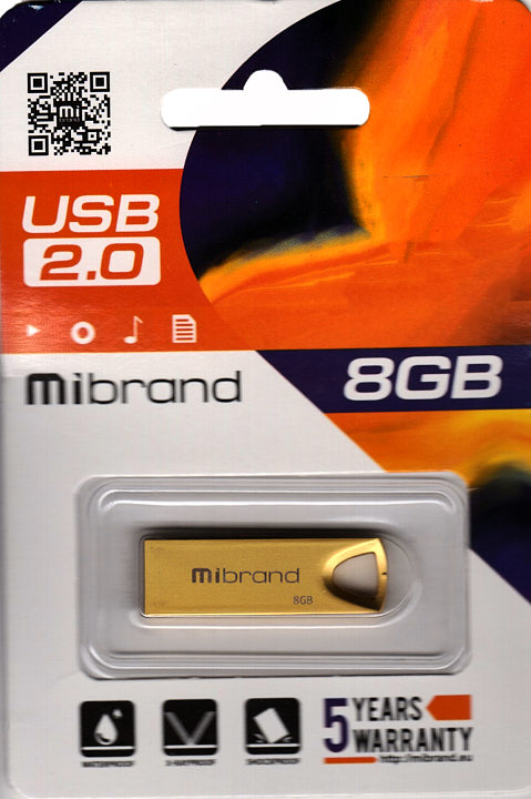 Флешка 8 Гб Mibrand Taipan USB 2.0 золотиста - зображення 7