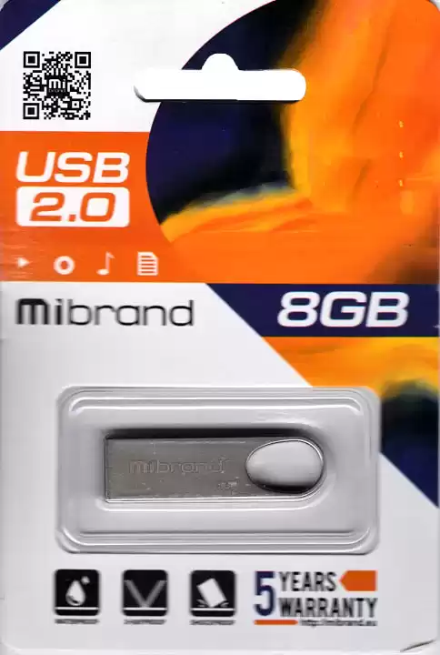 Флешка 8 Гб Mibrand Irdis USB 2.0 сіра - зображення 5