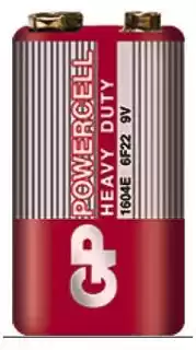 Фото товара Батарейка 6F22 GP Powercell, 9 V, солевая, бл. 1/1, аналоги: 6LR61, 1604, 1604A, PP3, E-Block, MN1604
