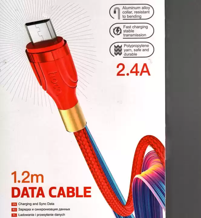 Кабель з USB до micro USB Hoco U92 1.2 м червоний - зображення 5