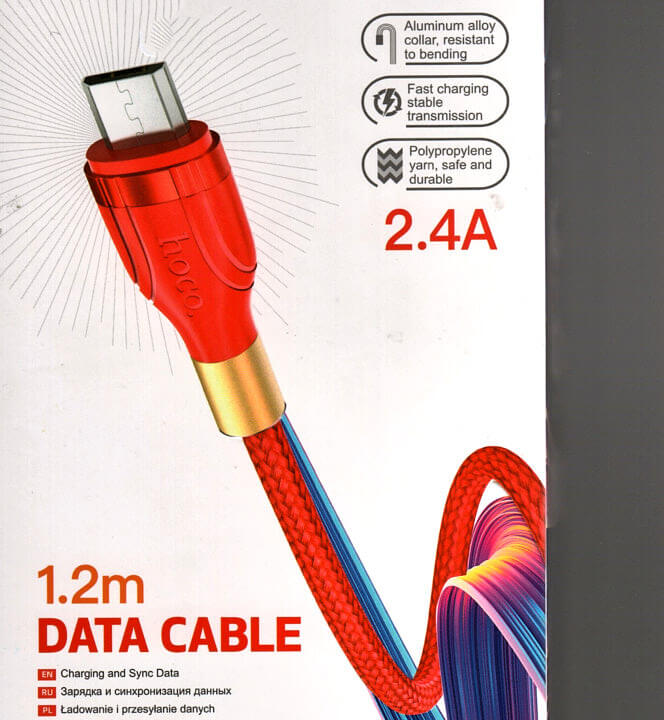 Кабель з USB до micro USB Hoco U92 1.2 м червоний - зображення 7