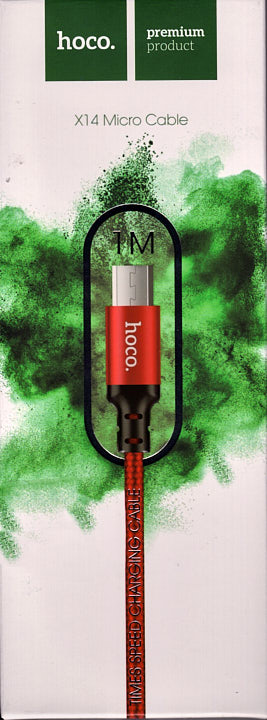 Кабель з USB до micro USB Hoco X14 1 м червоно-чорний - зображення 2