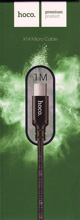 Кабель micro USB на USB 2,4 А, 1 м, чорний. Hoco X14 - зображення 2