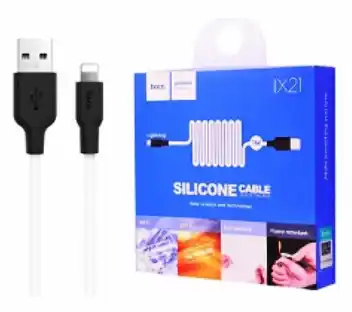 Кабель з USB до micro USB Hoco X21 1 м, силікон чорно-білий - зображення 5