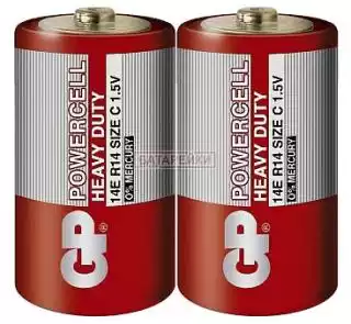 Фото товара Батарейка C R14, GP Powercell, 1,5 V, уп. 10/2/1, аналоги: LR14, UM2, 13, 14, 14D.