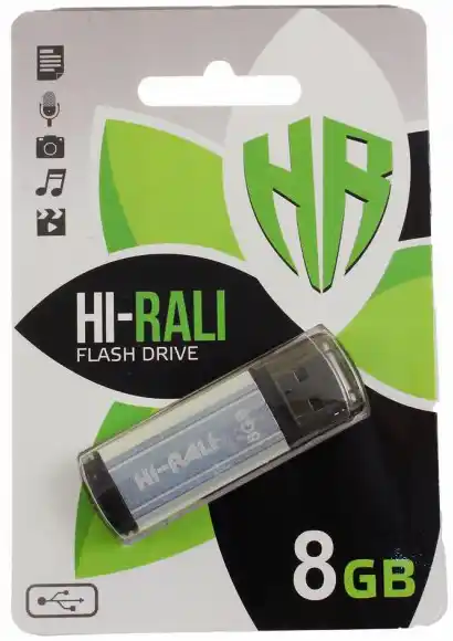 Флешка 8 Гб Hi-Rali Shuttle USB 2.0 срібла - зображення 5