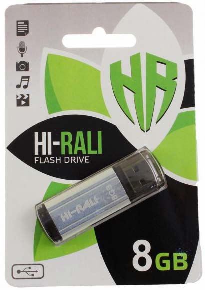 Флеш память USB 2.0 8Gb Hi-Rali Shuttle Silver - изображение 1