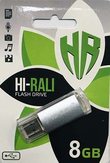 Фото товару Флешка 8 Гб Hi-Rali Stark USB 2.0 срібла